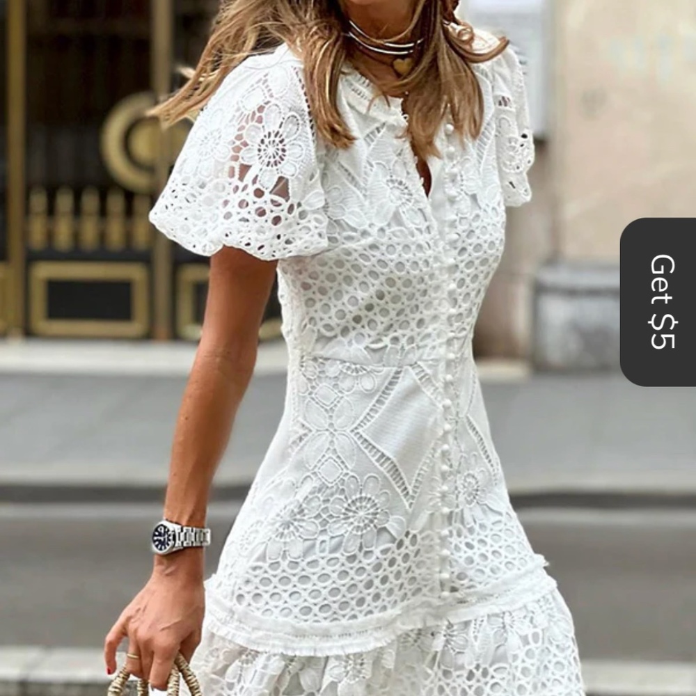 White eyelet dress